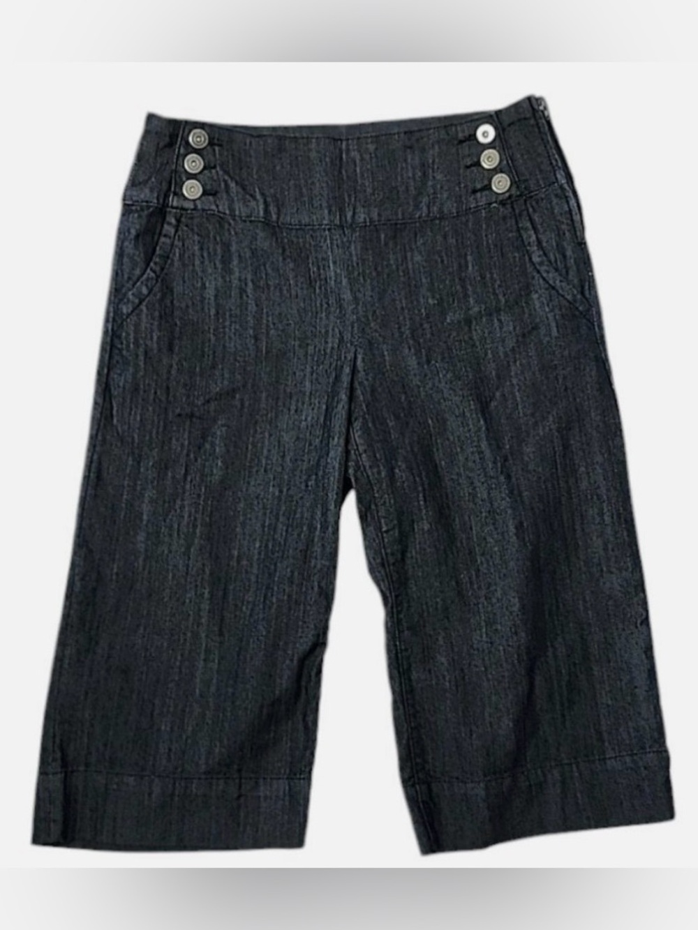 Baccini Wide Waistband Dark Bermuda Shorts